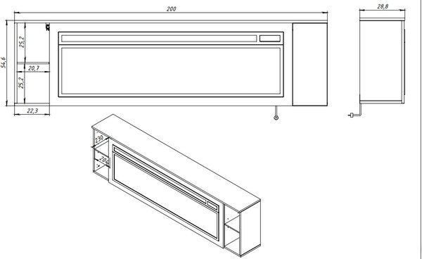 Каминокомплект Смолком Dakota F 2D-fr3 V60 Vision 60 LOG LED