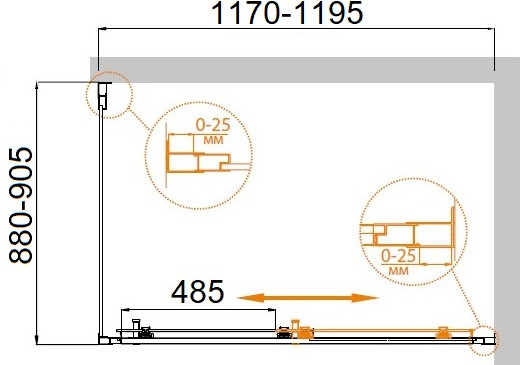 Душевой уголок Cezares MOLVENO-AH-11-120/90-C-GM-IV