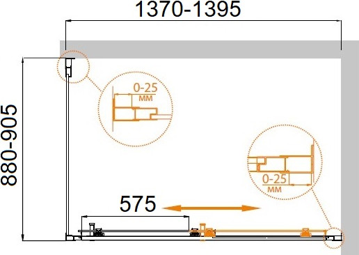 Душевой уголок Cezares MOLVENO-AH-11-140/90-C-GM-IV