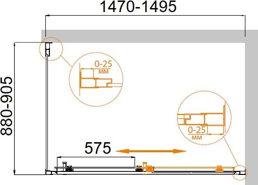 Душевой уголок Cezares MOLVENO-AH-11-150/90-C-GM-IV