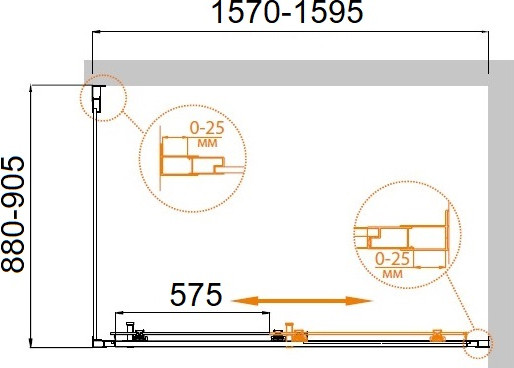 Душевой уголок Cezares MOLVENO-AH-11-160/90-C-GM-IV