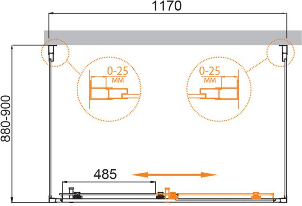 Душевой уголок Cezares MOLVENO-AH-12-120/90-C-GM-IV