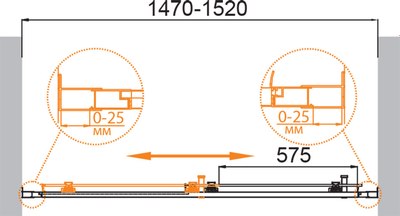 Душевая дверь Cezares MOLVENO-BF-1-150-C-GM-IV