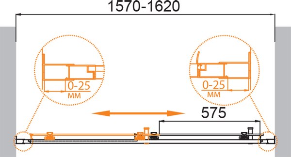 Душевая дверь Cezares MOLVENO-BF-1-160-C-BORO-IV