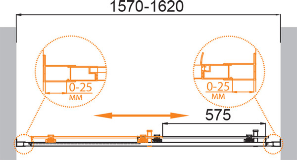 Душевая дверь Cezares MOLVENO-BF-1-160-C-GM-IV