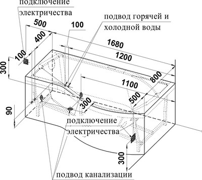 Ванна акриловая Radomir Миранда Люкс / 2-83-2-2-0-209