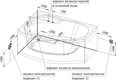 Ванна акриловая Radomir Монти Стандарт / 2-79-2-2-0-213