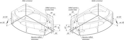 Ванна акриловая Radomir София Релакс / 2-80-2-1-0-223 (с гидромассажем, левый)