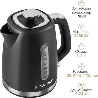 Электрочайник Tuarex TK-8006 (черный/стальной)