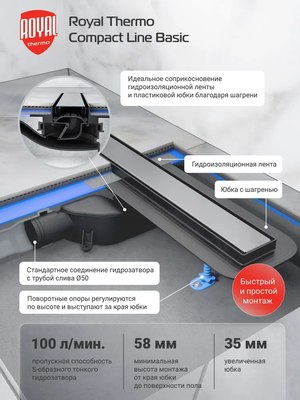 Трап для душа Royal Thermo Compact Line Basic 700