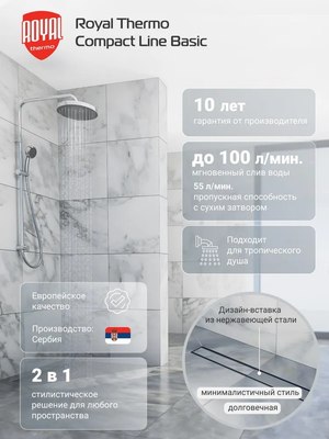 Трап для душа Royal Thermo Compact Line Basic 700