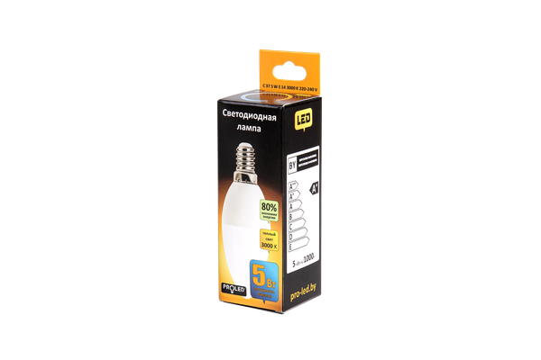 Лампа Proled C37-5W/3000K/E14