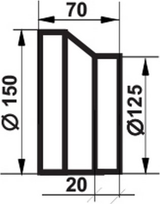Переходник воздуховода Семь ветров Эксцентрик 125/150 / 318