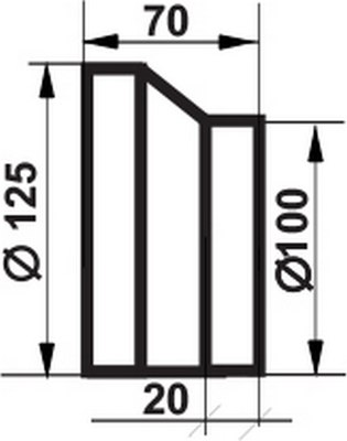 Переходник воздуховода Семь ветров Эксцентрик 100/125 / 218