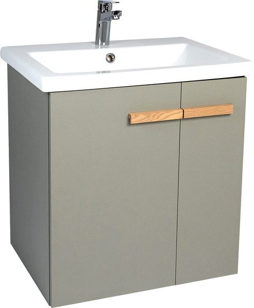 Тумба с умывальником Viant Мюнхен Como 60 / VMUN60COH-T2STP (хаки)+S-UM-COM60/1-w - фото