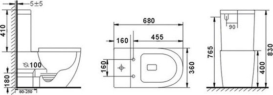 Унитаз напольный Roxen Antares 600185-01