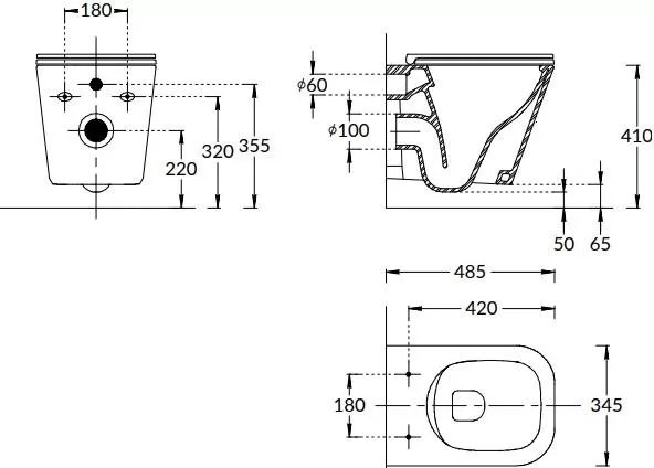 Унитаз подвесной Kerama Marazzi Cubo CU.wc.02