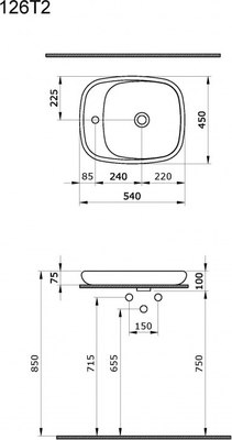Умывальник Ambassador Diamond / 126T21101