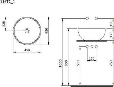 Умывальник Ambassador Queen / 116T20301