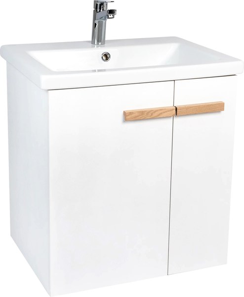 Тумба с умывальником Viant Мюнхен Como 60 / VMUN60COBEL-T2STP (белый)+S-UM-COM60/1-w - фото