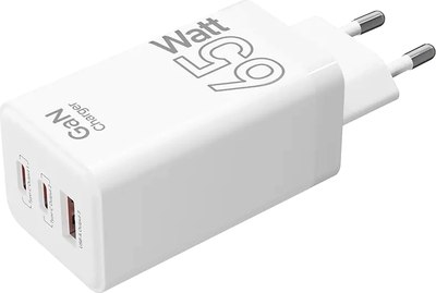 Адаптер питания сетевой Lyambda 65W GaN PD65W+PD65W+QC3.0 / SLT-65 - фото