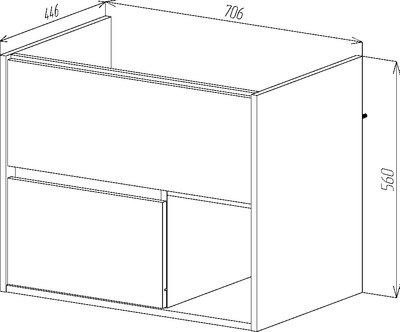 Тумба с умывальником Viant Люксембург Элина 75 / VLUX75ELCH-T2YP (черный)+WH501619