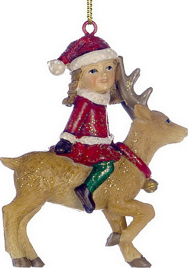 Елочная игрушка Goodwill Xmas 2024 Девочка на олене / MC 38260_1 - фото