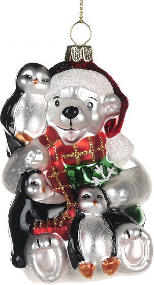 Елочная игрушка Goodwill Xmas 2024 Медведь и пингвины / YA 92625 - фото