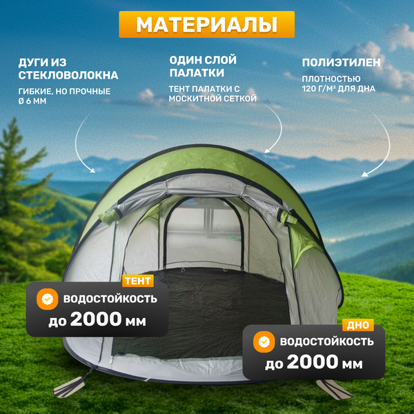 Палатка Sundays ZC-TT102-3 (зеленый/светло-серый)