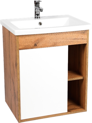 Тумба с умывальником Viant Бостон Como 50 / VBOS50CO-T1STP+S-UM-COM50/1-w - фото