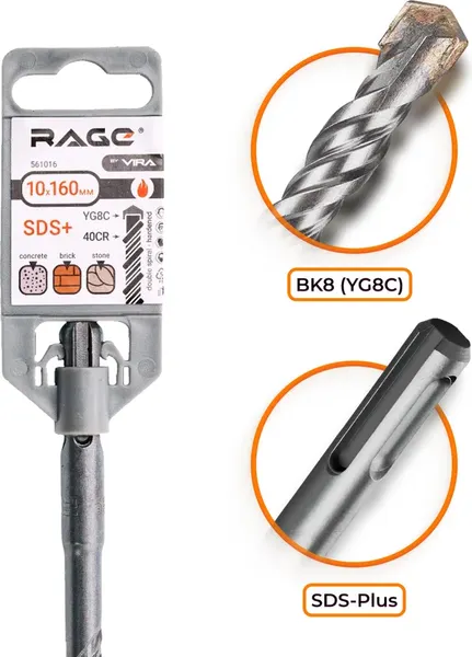 Бур Vira Rage 10х160мм SDS-plus / 561016