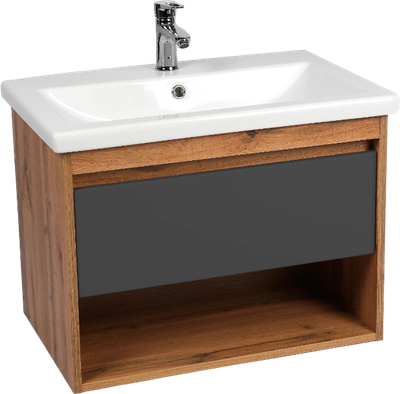 Тумба с умывальником Viant Бостон Como 50 / VBOS50COG-T1YP+S-UM-COM50/1-w - фото