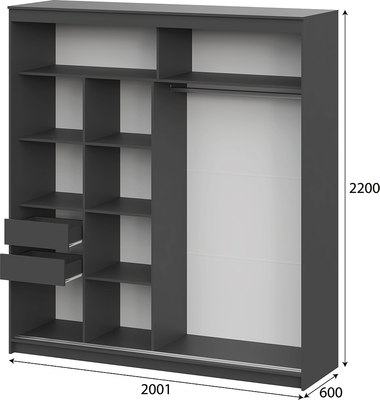 Шкаф-купе NN мебель К ШКП 3 2.0 Макс