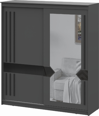 Шкаф-купе NN мебель К №25 2.0м Блэк Лайт - фото