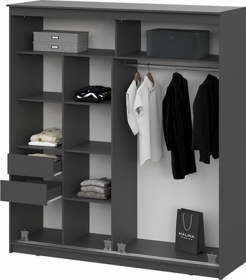 Шкаф-купе NN мебель К №25 2.0м Блэк Лайт