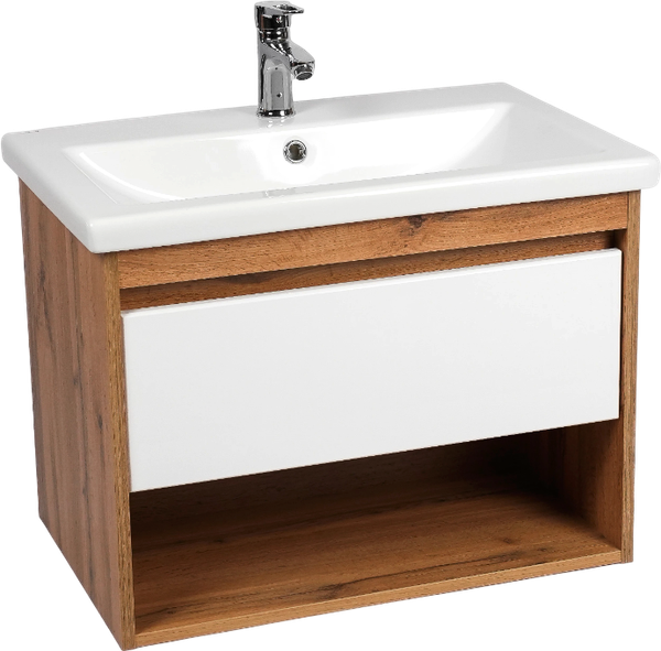 Тумба с умывальником Viant Бостон Como 60 / VBOS60CO-T1YP+S-UM-COM60/1-w - фото