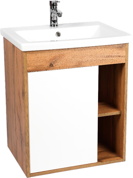 Тумба с умывальником Viant Бостон Como 60 / VBOS60CO-T1STP+S-UM-COM60/1-w - фото