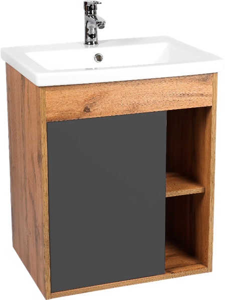 Тумба с умывальником Viant Бостон Como 60 / VBOS60COG-T1STP+S-UM-COM60/1-w - фото