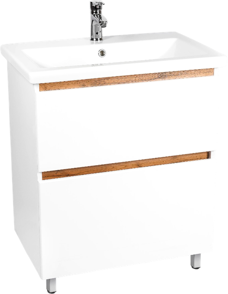 Тумба с умывальником Viant Мальта Como 60 / VMAL60CO-T2Y+S-UM-COM60/1-w - фото