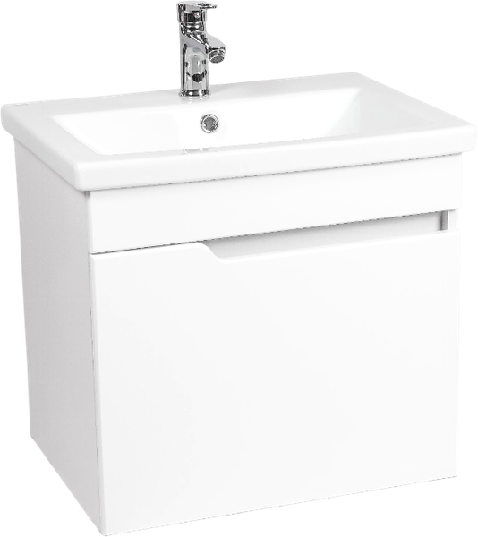 Тумба с умывальником Viant Куба Como 60 / VKUB60CO-T1STP+S-UM-COM60/1-w - фото