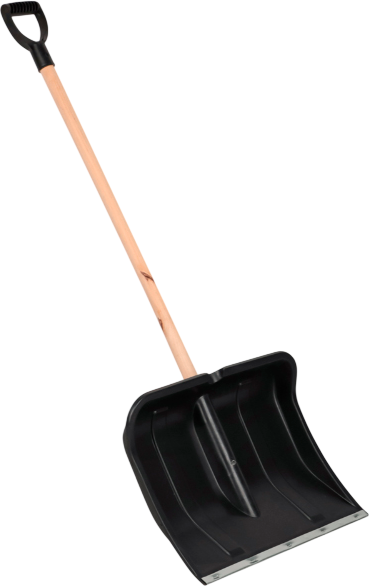Лопата для уборки снега No Brand Вьюга №2 с деревянным черенком и V-ручкой 500x375 / 183777 - фото