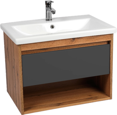 Тумба с умывальником Viant Бостон Como 70 / VBOS70COG-T1YP+S-UM-COM70/1-w - фото