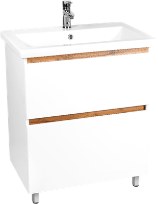 Тумба с умывальником Viant Мальта Como 70 / VMAL70CO-T2Y+S-UM-COM70/1-w - фото