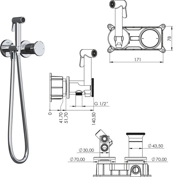 Гигиенический душ Teska Arte Tera T5536