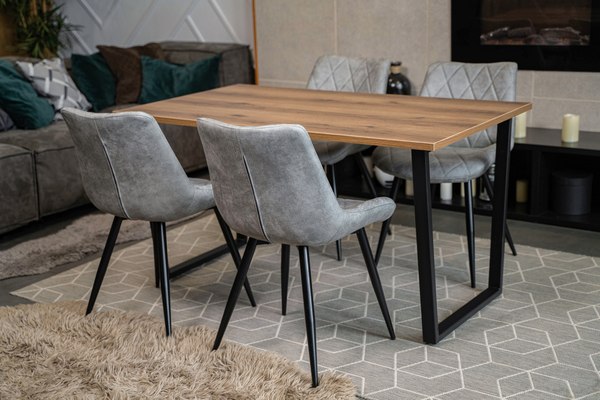 Обеденный стол Notta Лота Лофт 120x74x75 (дуб делано темный/матовый черный)