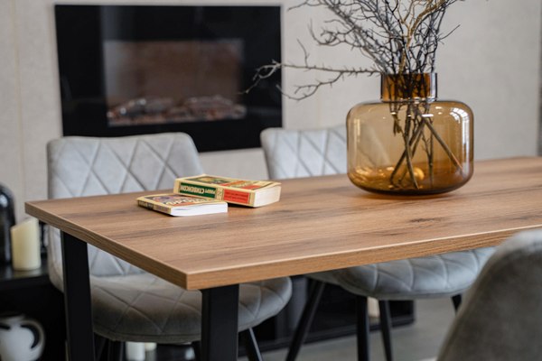 Обеденный стол Notta Лота Лофт 120x74x75 (дуб делано темный/матовый черный)