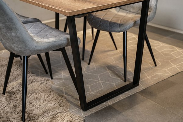 Обеденный стол Notta Лота Лофт 120x74x75 (дуб делано темный/матовый черный)