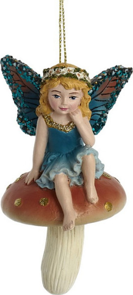 Елочная игрушка Kurt S. Adler Фея на грибочке / E0916 - фото