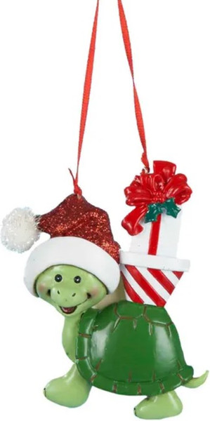 Елочная игрушка Kurt S. Adler Черепашка с подарком / A1212 - фото
