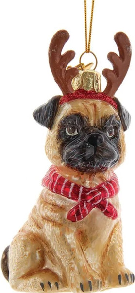 Елочная игрушка Kurt S. Adler Мопс с рожками / NB1261PU - фото